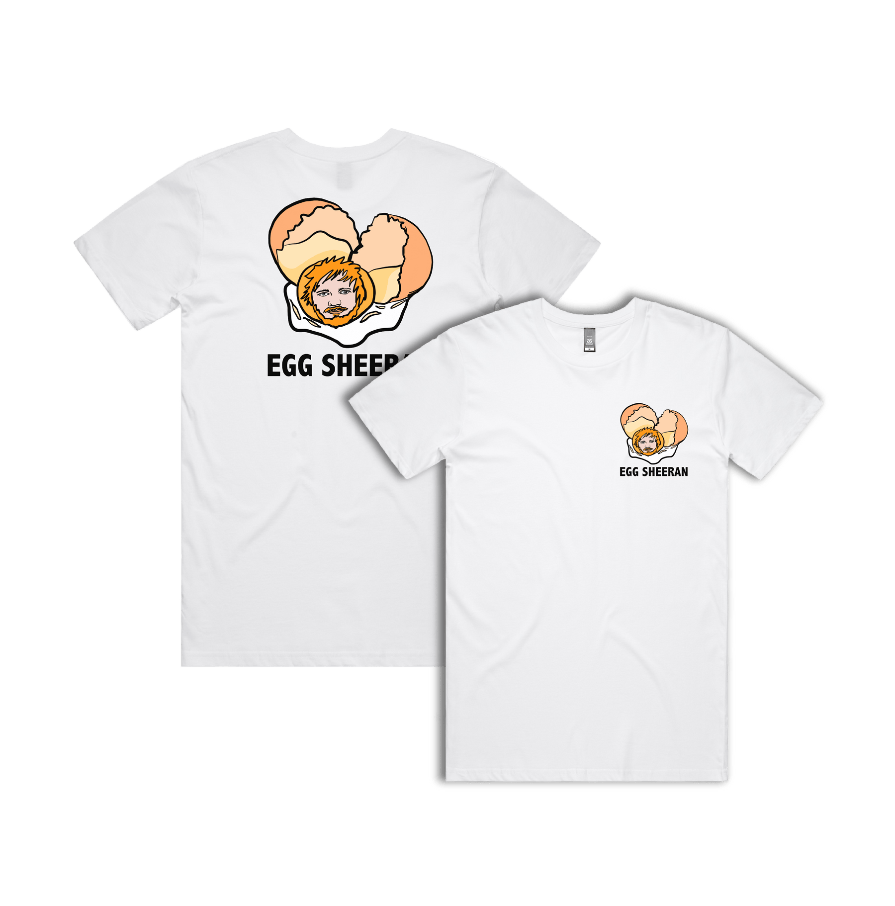 S / White / Small Front & Large Back Design Egg Sheeran 🥚 - Men's T Shirt