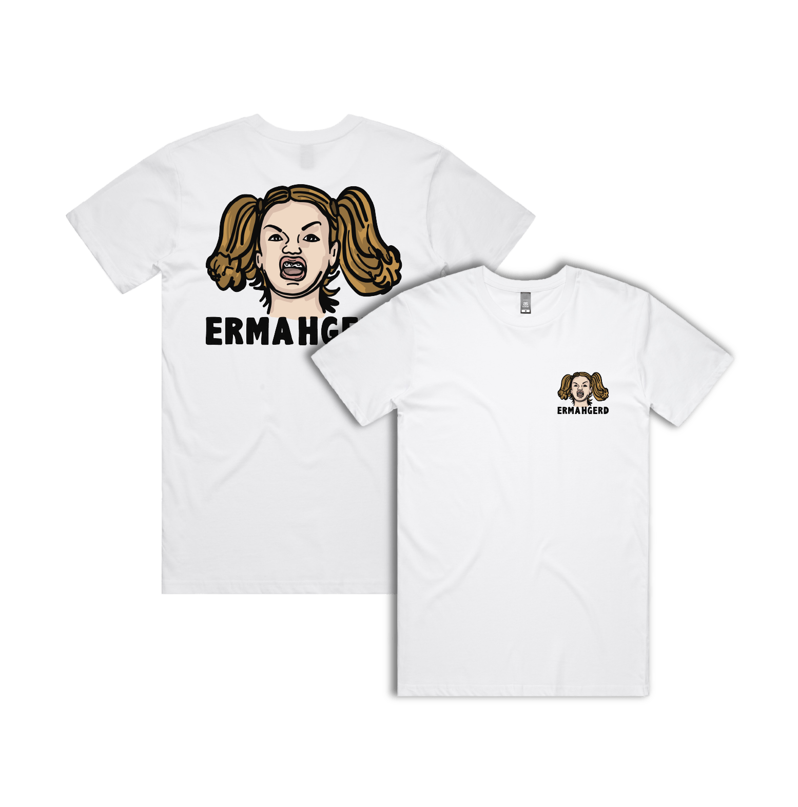 S / White / Small Front & Large Back Design Ermahgerd! 🤓 - Men's T Shirt