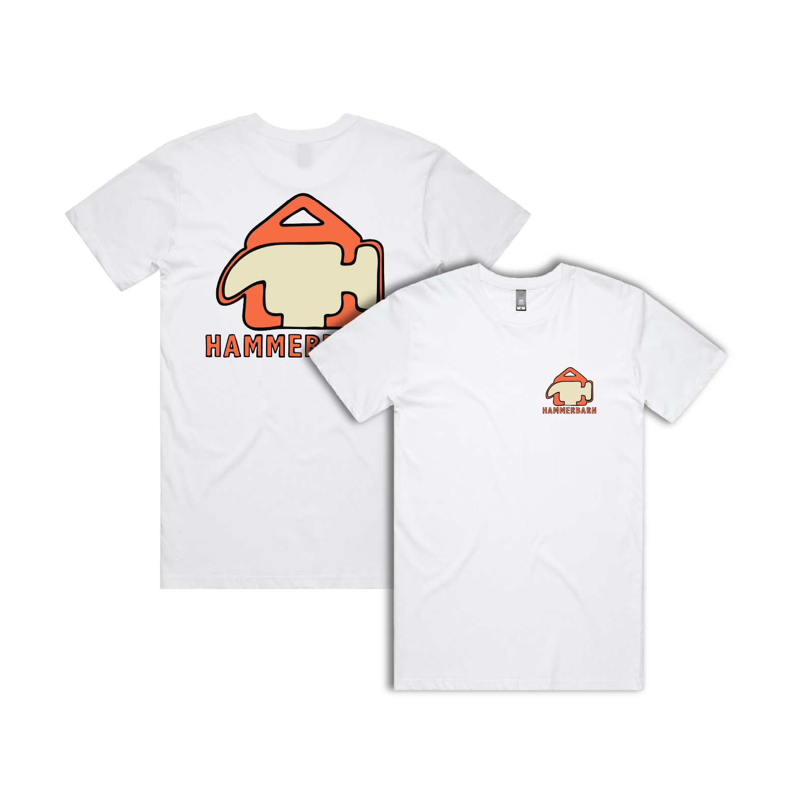 S / White / Small Front & Large Back Design Hammerbarn 🔨 - Men's T Shirt