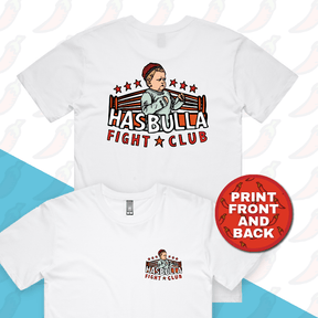 S / White / Small Front & Large Back Design Hasbulla Fight Club 🥊 - Men's T Shirt