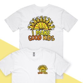 S / White / Small Front & Large Back Design I Make Good Kids 👩‍👧‍👦 - Men's T Shirt