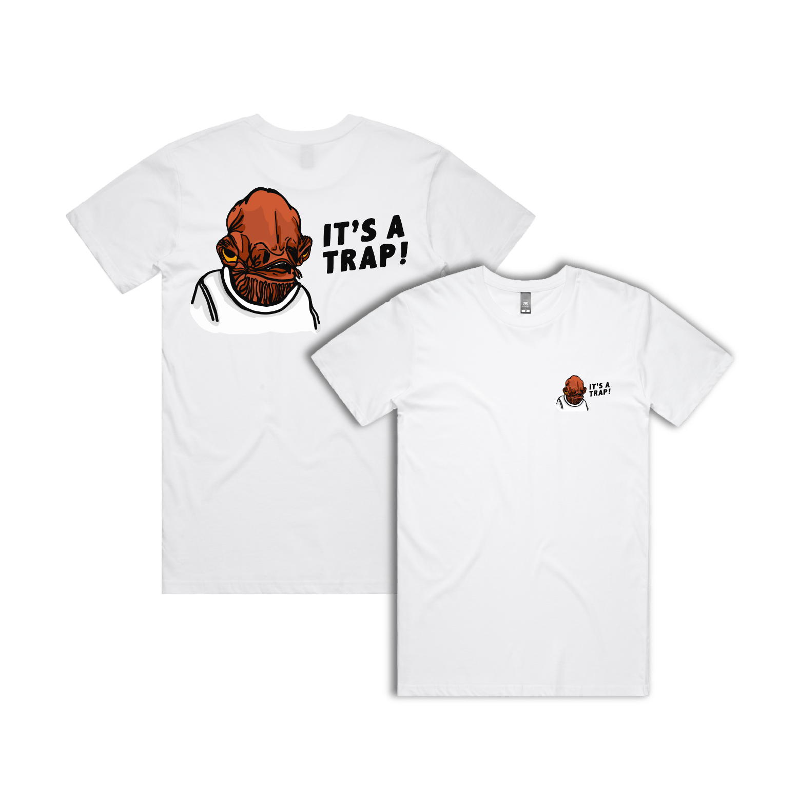 S / White / Small Front & Large Back Design It's a Trap ❗ - Men's T Shirt