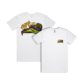 S / White / Small Front & Large Back Design Jabba The Slut ⛓️ - Men's T Shirt