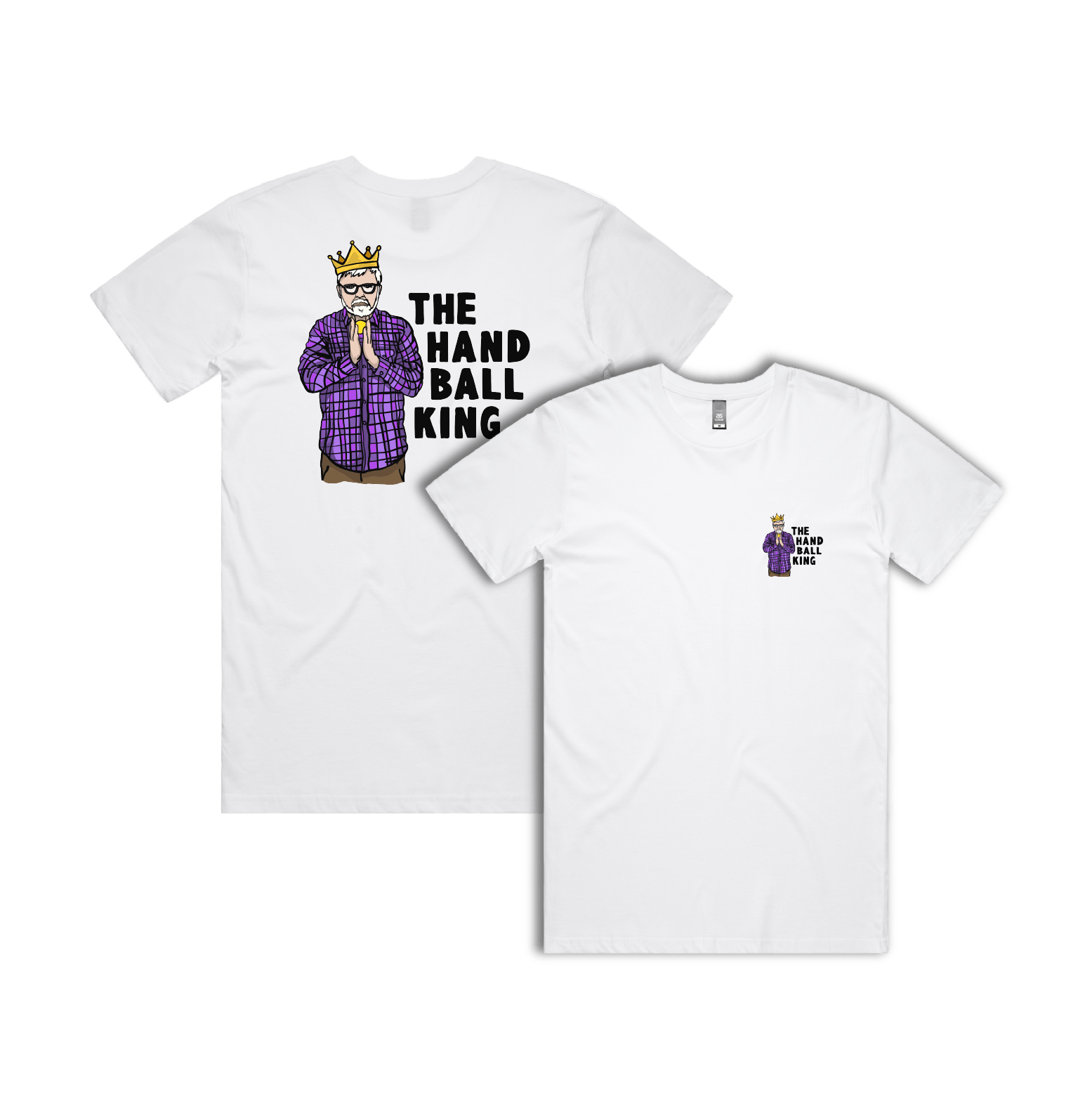 S / White / Small Front & Large Back Design K Rudd Handball King 👑 - Men's T Shirt