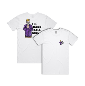 S / White / Small Front & Large Back Design K Rudd Handball King 👑 - Men's T Shirt