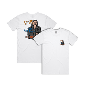 S / White / Small Front & Large Back Design Oh Hi Mark 👋🏻 - Men's T Shirt