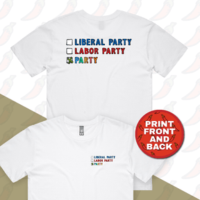 S / White / Small Front & Large Back Design Party Vote ✅ - Men's T Shirt