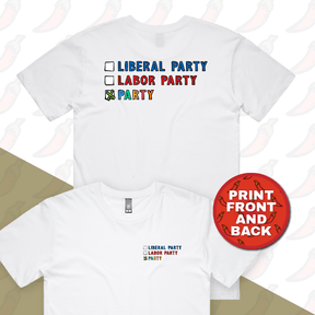 S / White / Small Front & Large Back Design Party Vote ✅ - Men's T Shirt