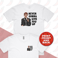 S / White / Small Front & Large Back Design Rick Roll 🎵 - Men's T Shirt