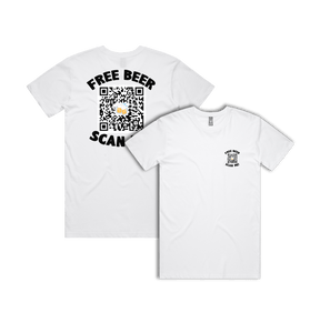 S / White / Small Front & Large Back Design Rick Roll QR Prank 🎵 - Men's T Shirt