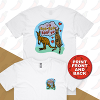 S / White / Small Front & Large Back Design Roo Roo Root Ya 🦘 – Men's T Shirt