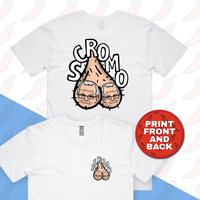 S / White / Small Front & Large Back Design Scromo 🥜🥜  – Men's T Shirt