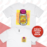 S / White / Small Front & Large Back Design Secret Ingredient 🧂 – Men's T Shirt