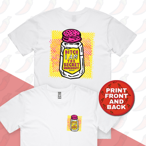 S / White / Small Front & Large Back Design Secret Ingredient 🧂 – Men's T Shirt