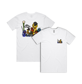 S / White / Small Front & Large Back Design Sesame Gang 🥴 - Men's T Shirt