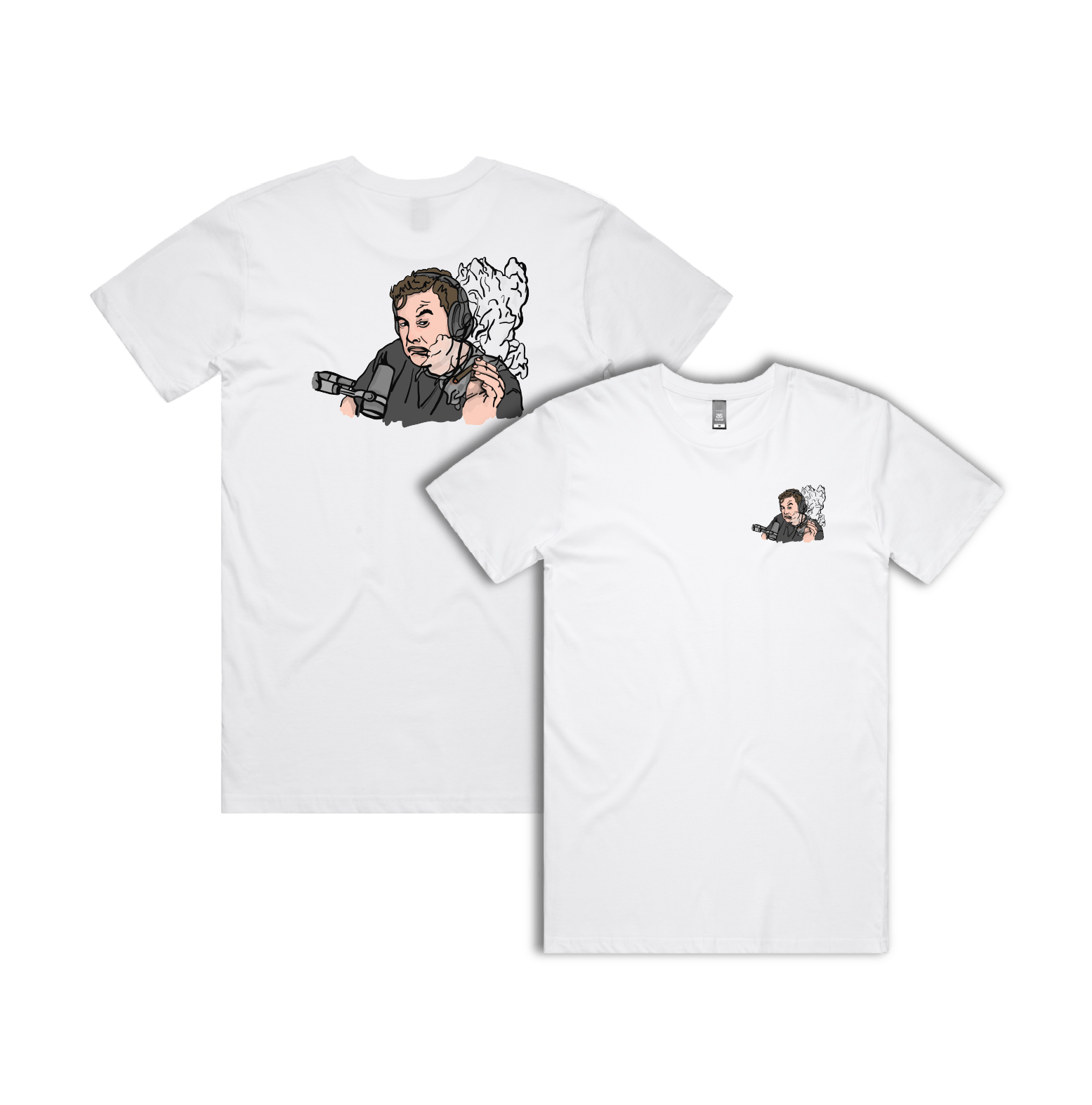 S / White / Small Front & Large Back Design Smokin' Elon 💨 - Men's T Shirt