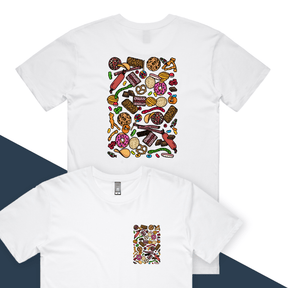 S / White / Small Front & Large Back Design Snacks! 🍬🍪 - Men's T Shirt