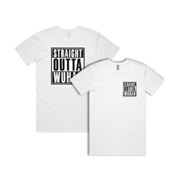 S / White / Small Front & Large Back Design Straight Outta Wuhan ✊🏾 - Men's T Shirt