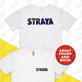 S / White / Small Front & Large Back Design Straya 🐨 - Men's T Shirt