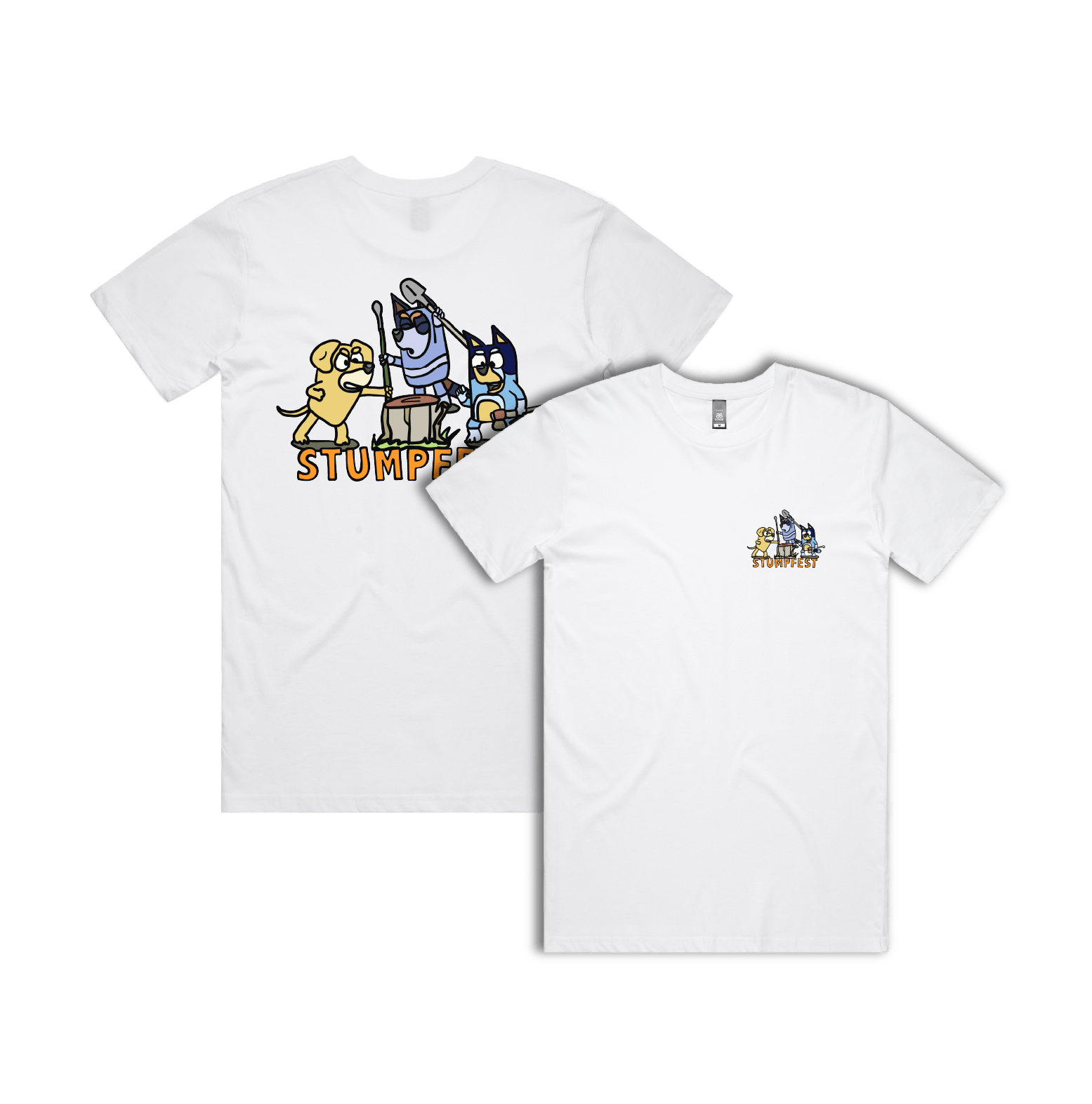 S / White / Small Front & Large Back Design Stumpfest 🪓 - Men's T Shirt