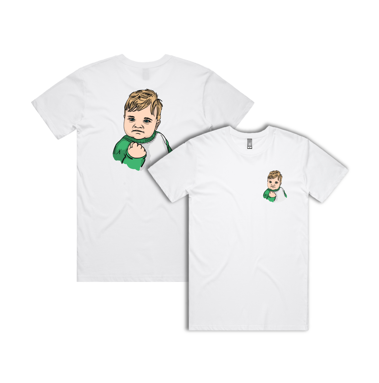 S / White / Small Front & Large Back Design Success Kid ✊ - Men's T Shirt