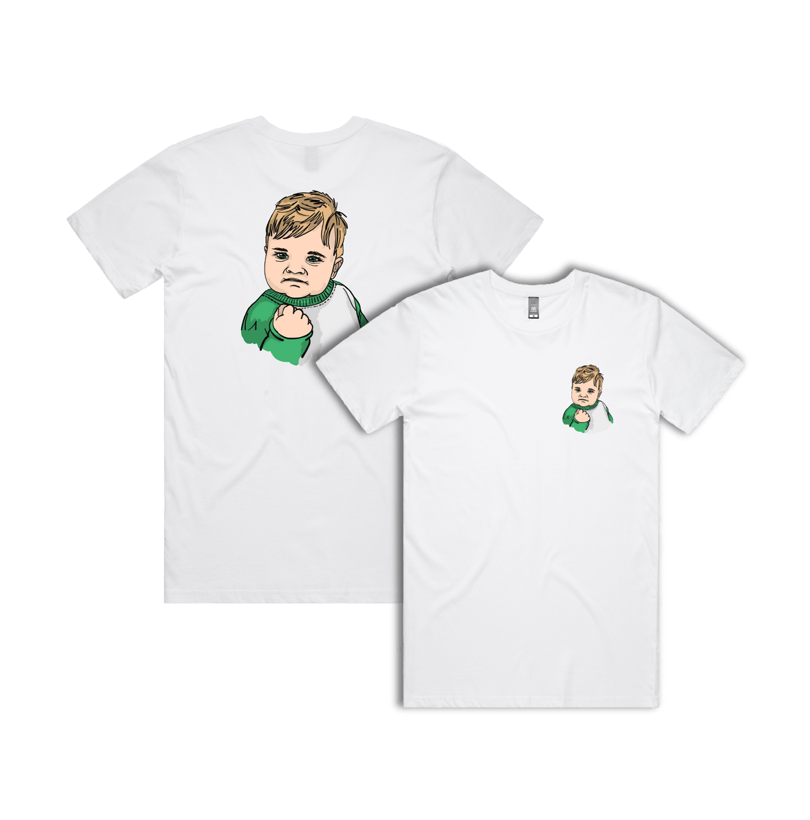 S / White / Small Front & Large Back Design Success Kid ✊ - Men's T Shirt