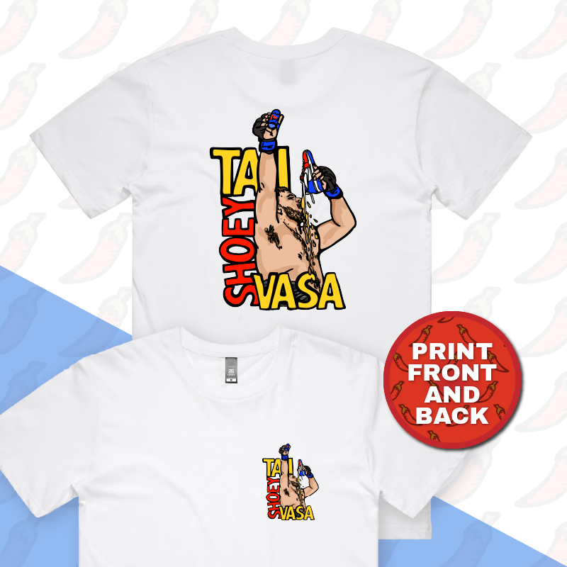 S / White / Small Front & Large Back Design Tai Shoey Vasa 👟🥊 – Men's T Shirt