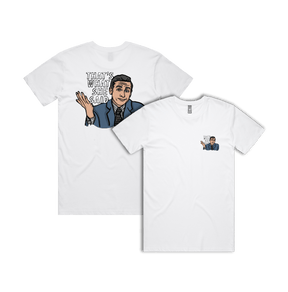 S / White / Small Front & Large Back Design That's What She Said 🖨️ - Men's T Shirt