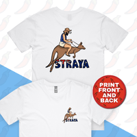 S / White / Small Front & Large Back Design Uber Roo 🦘 - Men's T Shirt