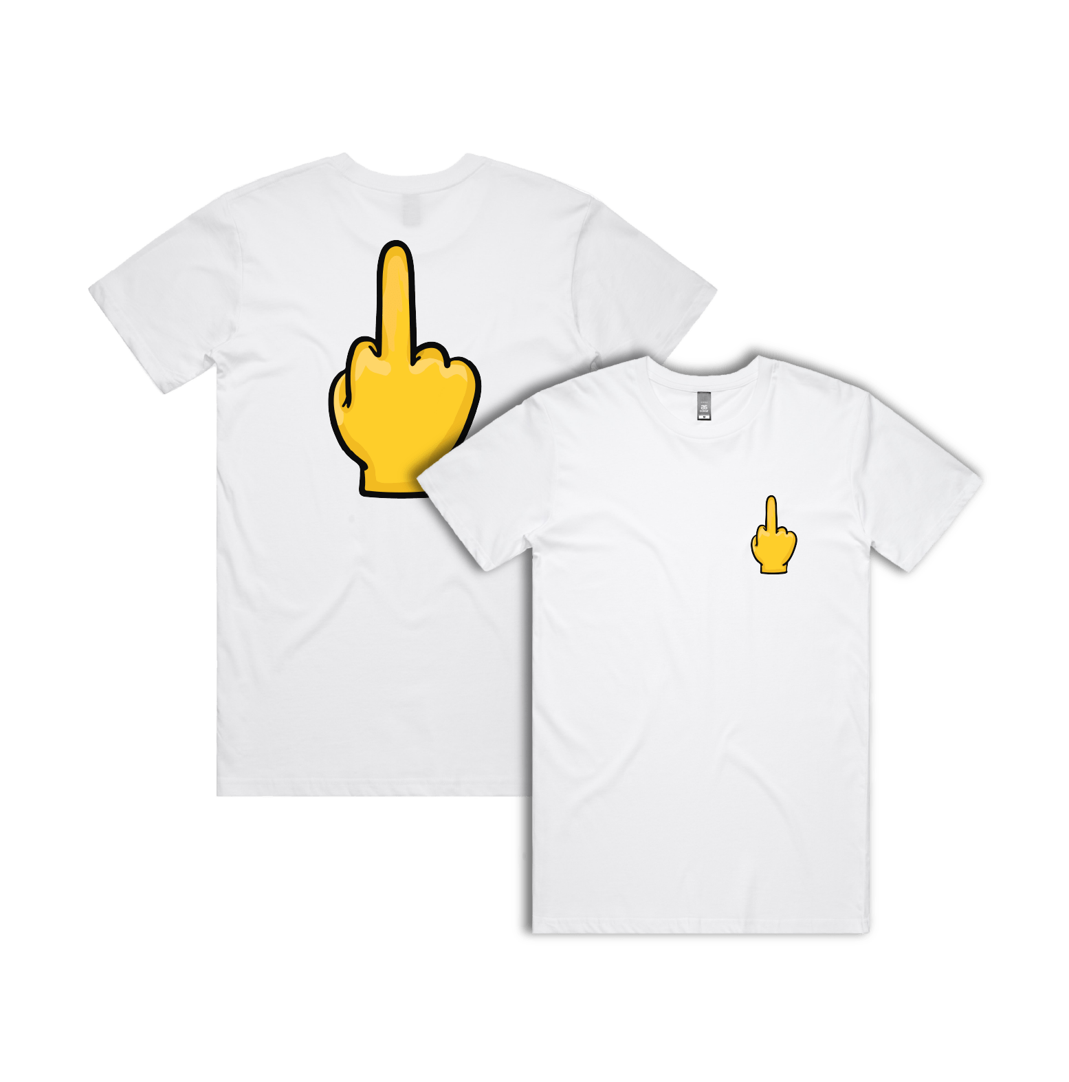 S / White / Small Front & Large Back Design Up Yours 🖕 - Men's T Shirt