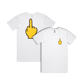 S / White / Small Front & Large Back Design Up Yours 🖕 - Men's T Shirt