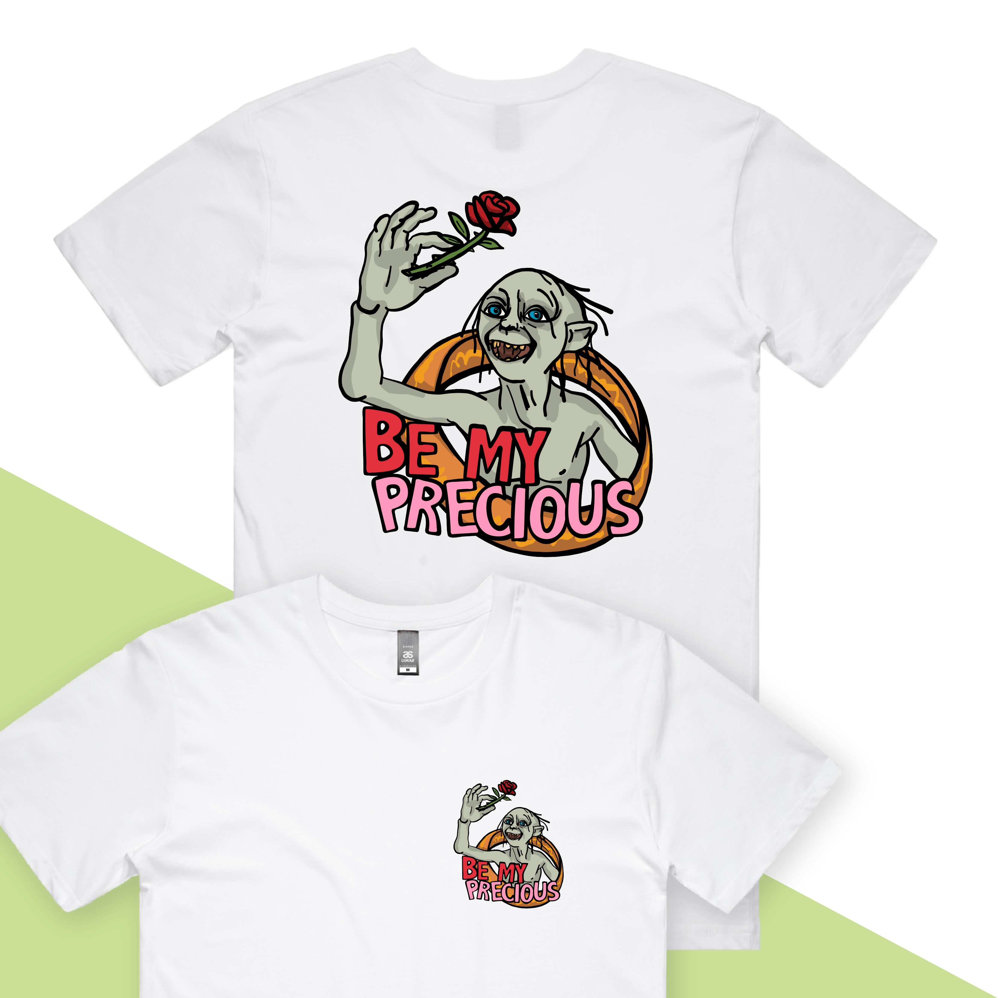 S / White / Small Front & Large Back Design Valentines Precious 🌹 – Men's T Shirt