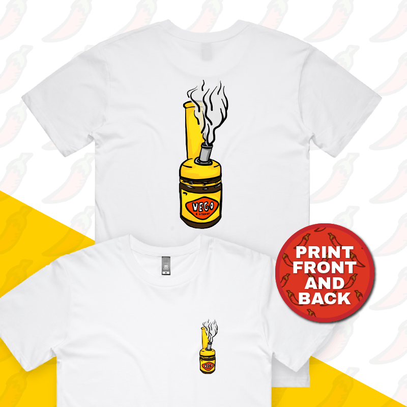 S / White / Small Front & Large Back Design Vegoblaze 🌬️ - Men's T Shirt
