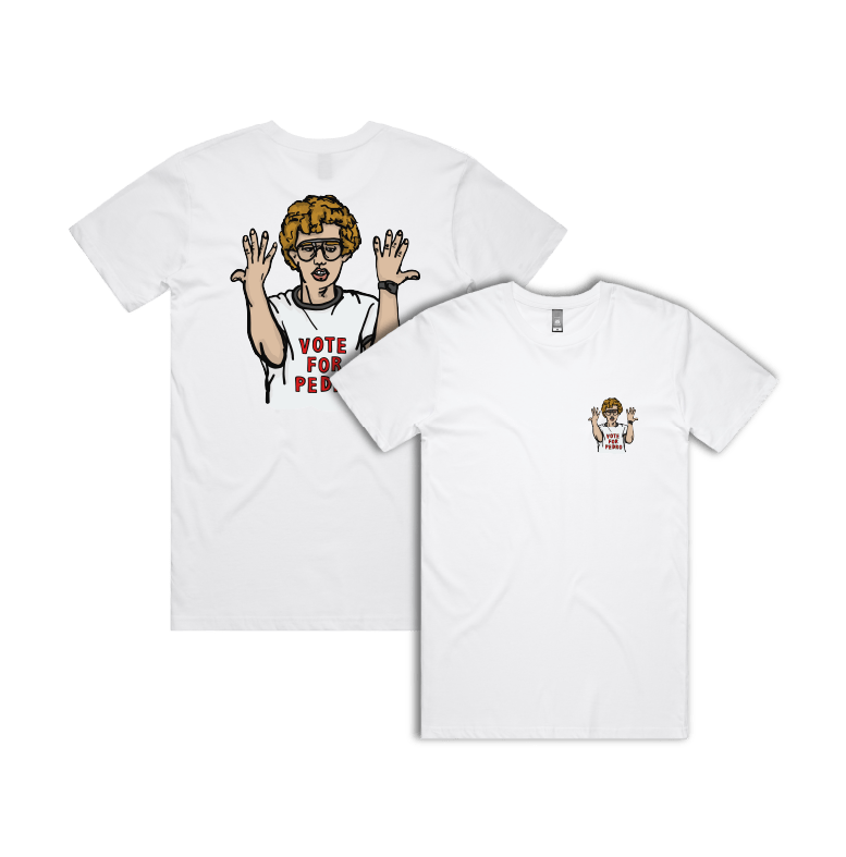 S / White / Small Front & Large Back Design Vote for Pedro 👓 - Men's T Shirt