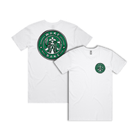 S / White / Small Front & Large Back Design Wake & Bake 🚬 - Men's T Shirt