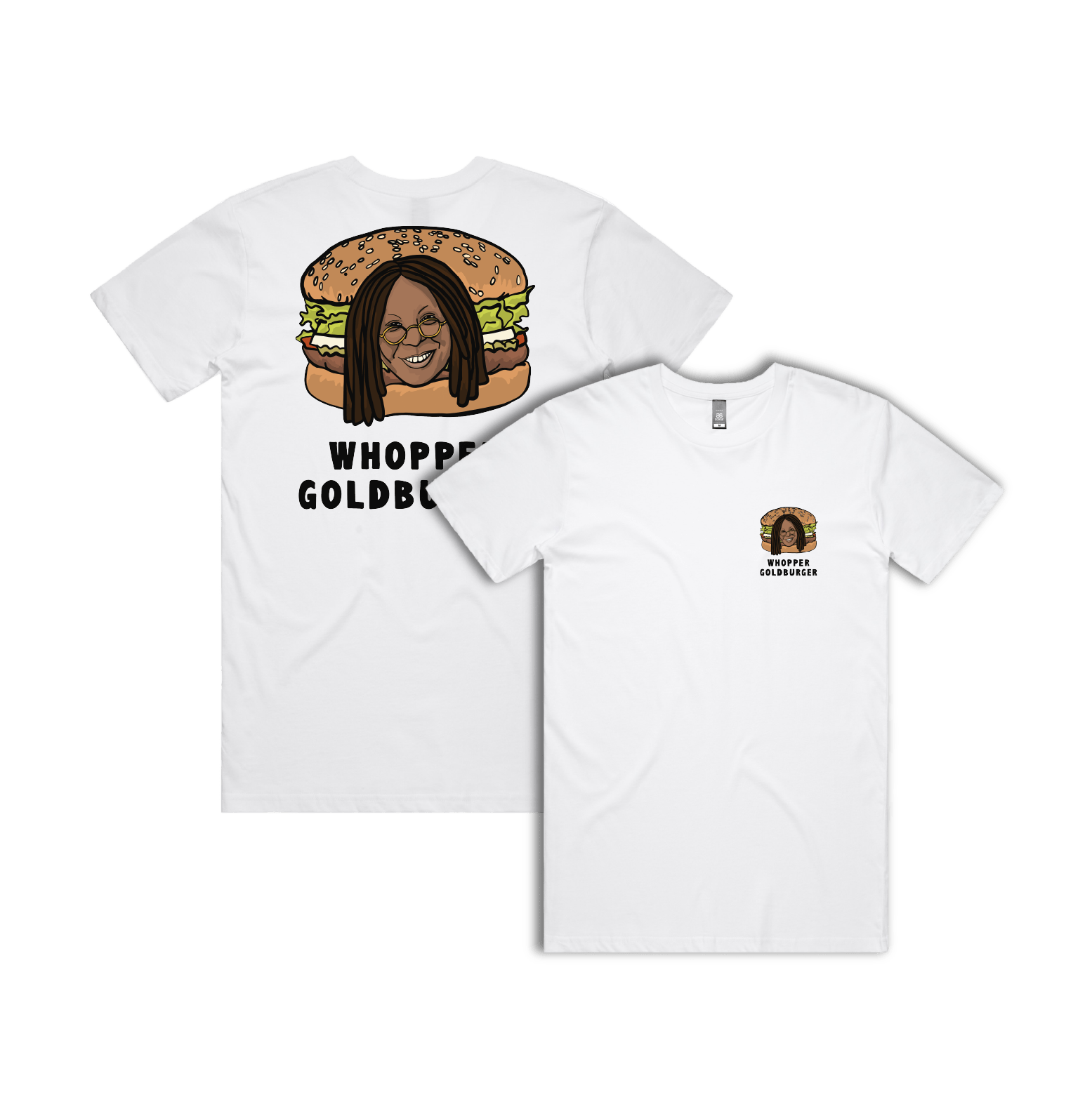 S / White / Small Front & Large Back Design Whopper Goldburger 🍔 - Men's T Shirt