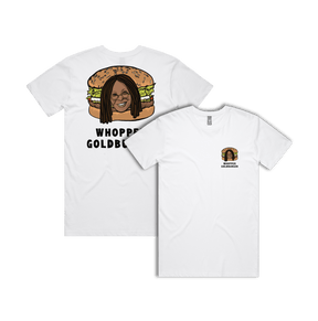 S / White / Small Front & Large Back Design Whopper Goldburger 🍔 - Men's T Shirt
