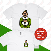 S / White / Small Front & Large Back Design Will Ferrell Elf Christmas 🧝🎄- Men's T Shirt