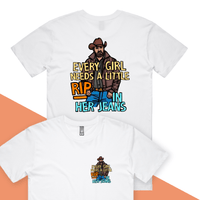 S / White / Small Front & Large Back Design Yellowstone Rip 👖🤠 - Men's T Shirt