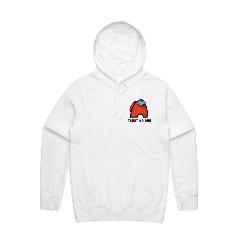 S / White / Small Front Print Among Us 👨‍🚀 - Unisex Hoodie
