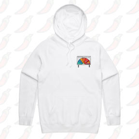 S / White / Small Front Print Aussie Fire Danger Rating 🚒 - Unisex Hoodie