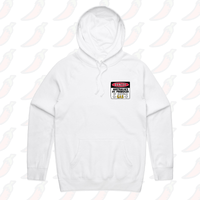 S / White / Small Front Print Australian Gas Producer 💨 – Unisex Hoodie
