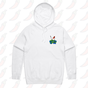 S / White / Small Front Print Best Dad By Par Green ⛳ - Unisex Hoodie