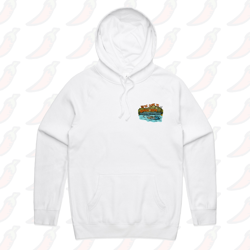 S / White / Small Front Print Bonnie Doon 🚤 - Unisex Hoodie
