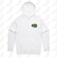 S / White / Small Front Print Bonnie Doon 🚤 - Unisex Hoodie