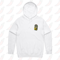 S / White / Small Front Print Brickie’s Laptop 🎰 - Unisex Hoodie