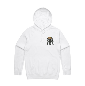 S / White / Small Front Print Coffin Dance ⚰️ - Unisex Hoodie