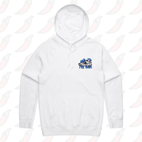 S / White / Small Front Print Dad To The Bone 👟 – Unisex Hoodie