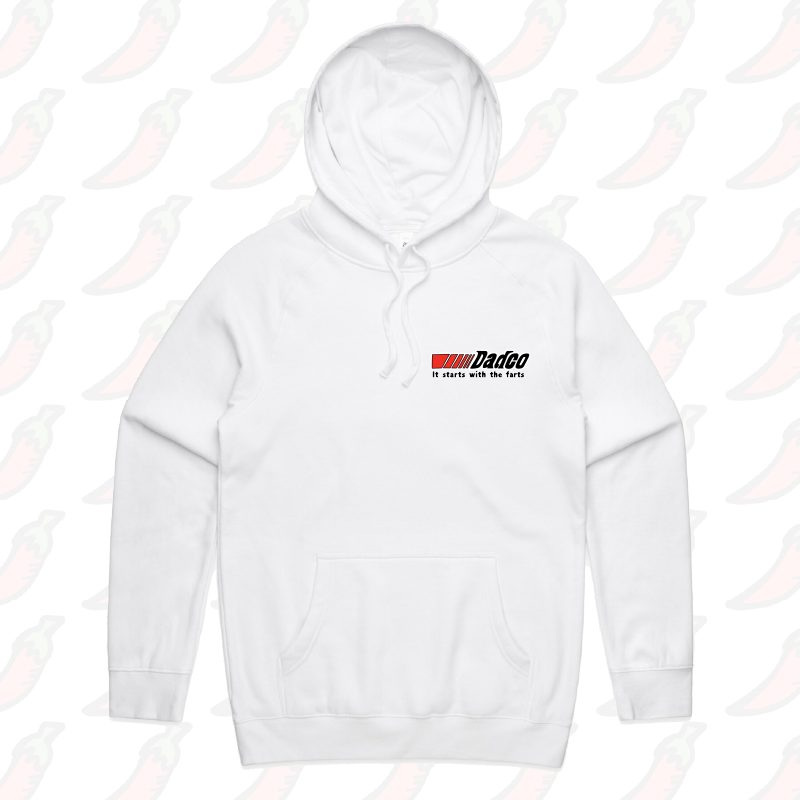 S / White / Small Front Print Dadco 🔧💨 – Unisex Hoodie