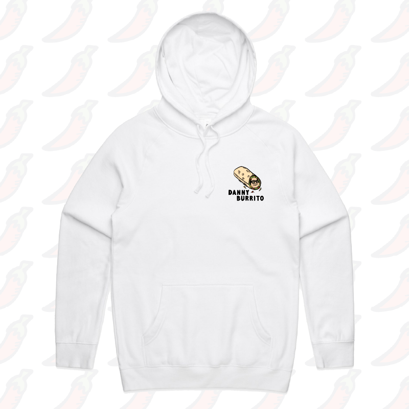 S / White / Small Front Print Danny Burrito 🌯 - Unisex Hoodie